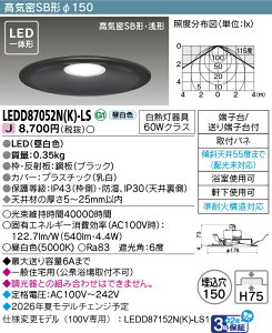 �y�@�l�l�����z���Ń��C�e�b�N LED�_�E�����C�gSB���C����150 �����F LEDD87052N(K)-LS