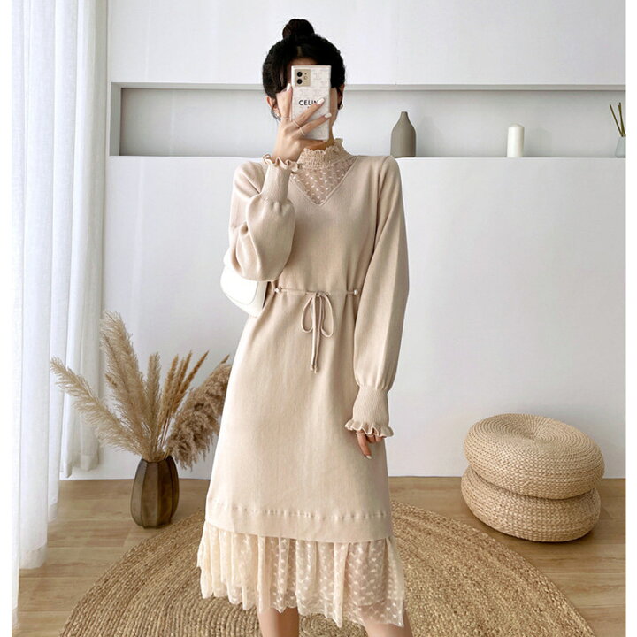 楽天市場】送料無料 レディース 秋 秋服 冬 冬服 ワンピース ベージュ  