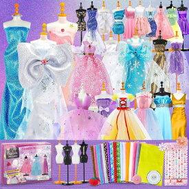 縫わない洋服デザインキット 手作り/工作キット メイキングトイ 女の子 子供 知育玩具 (パターンとマニュアル付き)