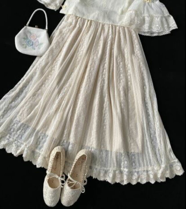 楽天市場 レーススカート Sweet Dreamer 90cm丈 ひざ丈 ふんわり フレア ガーリー 甘ロリ クラシカル クラロリ お嬢様 姫ロリ エレガント 上品 フェミニン ウエストゴム かわいい らくちん ゴスロリ ロリータファッション Luxury