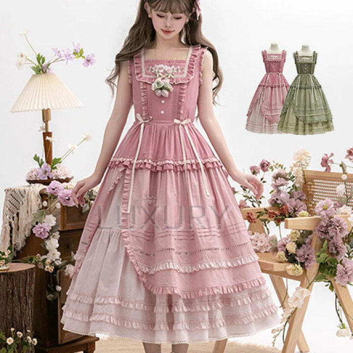 即購入可✴︎在庫1点ロリータ風ミニジャンパースカート♡春夏デート 