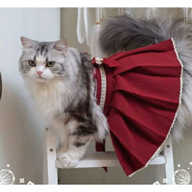 猫コスチューム3色 袴 スカート 和服 和ロリ 着物 かわいい リボン ロリータ Lolita 猫ちゃん ネコ ペット用 和風 無地 大きいサイズ おでかけ イベント