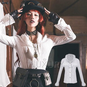 �����[�^�t�@�b�V���� �u���E�X �z���C�g ���� �t�H �g�b�v�X ���킢�� �X���� �t���� steampunk �X�`�[���p���N �傫���T�C�Y ������� Lolita �����B�^ �S�X����