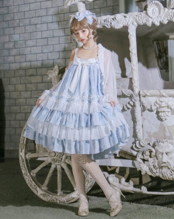 楽天市場 受注生産 ロリータ Nyanya ブランド 十六夜の歌姫 ハイウエスト クラシカルロリータ クラロリ ジャンパースカート ロリータファッション リボン レース ウエストマーク 2way Luxury