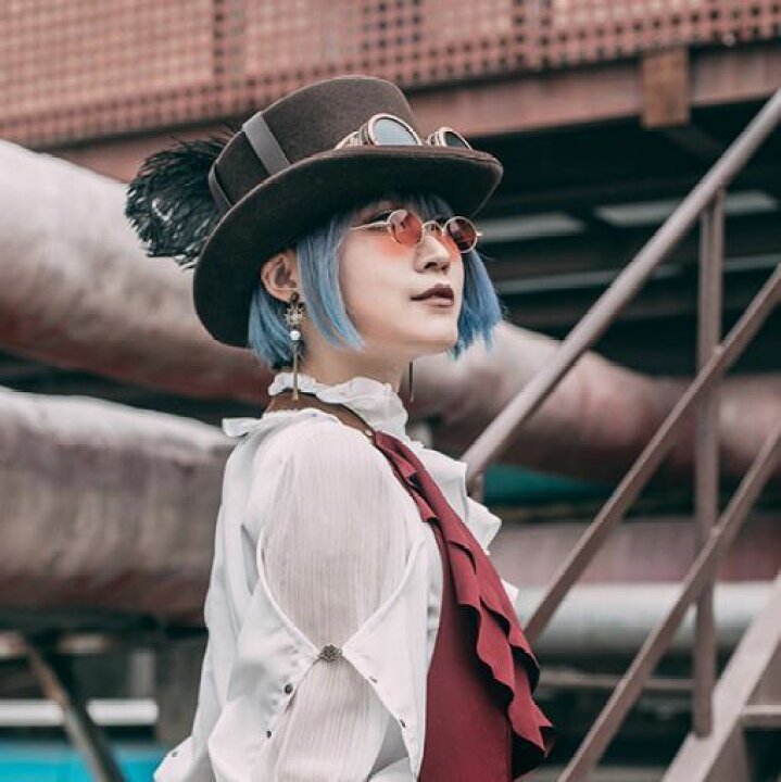 楽天市場 スチームパンク ゴーグル付きハット ギア フェザー 羽 ブラウン ウール 秋冬 春物 ロリータファッション Loli2158 Luxury