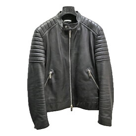 DIOR HOMME ディオール シングル ライダース レザー ジャケット 【633L459T1345】 メンズ サイズ48 Mサイズ ブラック 中古品 本物 送料込み 送料無料!!