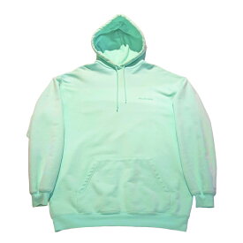 【中古】 BALENCIAGA バレンシアガ 刺繍ロゴ プリント プルオーバーパーカー 578135 TLVB8 ティファニーブルー フーディ XSサイズ コットン レディース 本物 送料込み!!