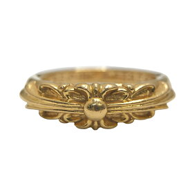 【中古】ChromeHearts クロムハーツ BBYCLSC/FLRLCRS ベイビー クラシック フローラル クロス リング 指輪 22K 22金 K22 ゴールド 本物 送料無料 送料込み!!