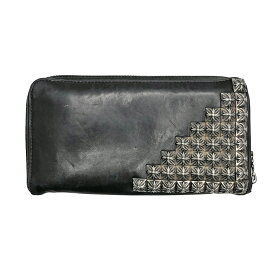 【中古】 Chrome Hearts クロムハーツ REC F ZIP ゼロピラミッドスタッズコーナー ラウンドファスナー 長財布 2246-304-0638-0900 レザー ブラック SV925 シルバー 中古品 本物 送料込み!!