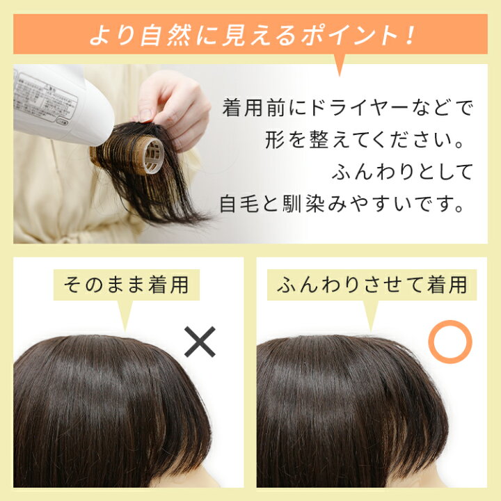 楽天市場】前髪 ウィッグ 人毛 ポイントウィッグ 「サイド付き流し 