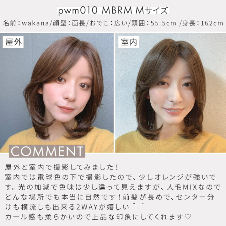 楽天市場】Sサイズ Mサイズ ウィッグ 人毛ミックス ミディアム 医療用 