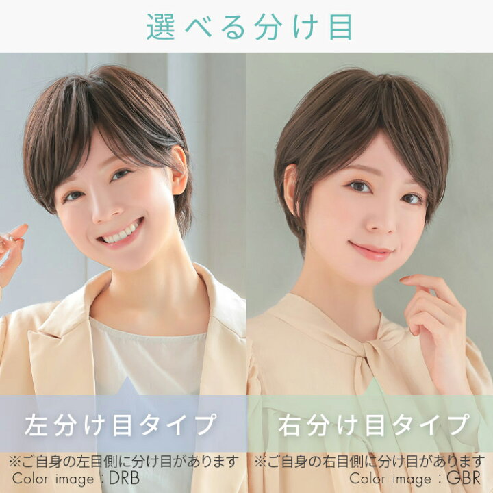 楽天市場】【左分け目、右分け目が選べる】ウィッグ ショート フル 