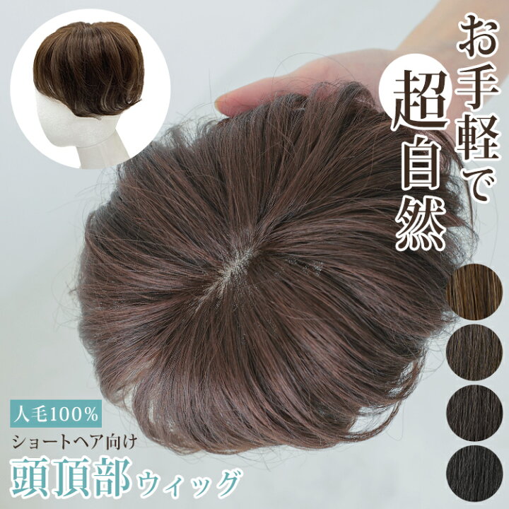楽天市場】【人工頭皮付き】ウィッグ 部分ウィッグ 人毛 100％ 白髪 