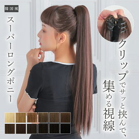 ポニーテール ウィッグ エクステ ヘアアクセサリー ヘアアクセ つけ毛 韓国風 スーパーロングストレートクリップポニー [wgt823] 部分ウィッグ 簡単 ワンタッチ ウイッグ エクステンション ロングストレート 成人式 卒業式 髪型 ヘアアレンジ モード 韓国アイドル ダンス