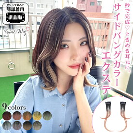 エクステ インナーエクステ イヤリングカラー インナーカラー クリップ ワンタッチ カラーエクステ 子供 キッズ ダンス 赤 ピンク 紫 青 水色 緑 アッシュ 安い 簡単 パッチン ボブ コスプレ エクステンション つけ毛 「瞬間チェンジ サイドバングカラーエクステ [wgt833]」