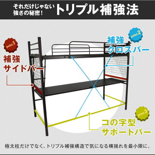 ロフトベッドデスク付き