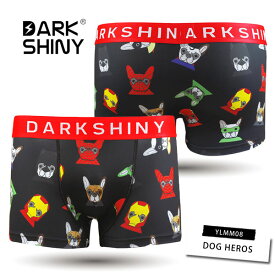 ＼父の日 ギフト2024／【DARK SHINY/ダークシャイニー】DOG HEROS・ドッグヒーローズ / YLMM08 / メンズ ボクサーパンツ【メール便送料無料】