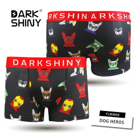 残りわずか！！【DARK SHINY/ダークシャイニー】DOG HEROS・ドッグヒーローズ / YLMM08 / メンズ ボクサーパンツ【メール便選択で送料無料】