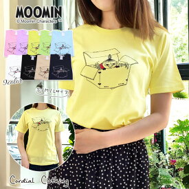 【新色追加】【MOOMIN】リトルミイBOX レディース プリント ラウンドネック Tシャツ CC1041137 / 綿100% 日本製 半袖 カットソー【cordialclothing】【メール便送料無料】