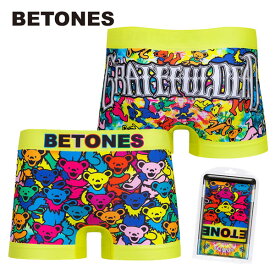 【特別限定品 残りわずか】【BETONES】ダンシングベア グレートフルデッド×ビトーンズ コラボ GRATEFUL DEAD-GD001 YELLOW（イエロー） メンズ ボクサー パンツ 男性 下着 アンダーウェア / 4589878836486 【メール便送料無料】