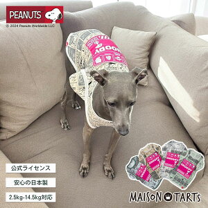 【公式】PEANUTS×MAISON TARTS コミック×100%ORIGINAL SNOOPY デザイン フレンチスリーブ Tシャツ / スヌーピー | 犬服 ドッグウェア | 4カラー | 5サイズ展開 2.5kg〜14.5kg対応 | 日本製 | コットン | ペアコ