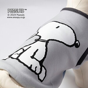 【公式】PEANUTS & MAISON TARTS スヌーピー おすわり デザイン(GY / グレー)ダンボール ニット 半袖 プルオーバー | SNOOPY | 犬服 ドッグウェア | 4カラー | 5サイズ展開 2.5kg〜14.5kg対応 | 日本製 | コ