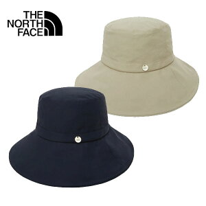 【THE NORTH FACE】ザ ノースフェイス レディース ワイド ハット NE3HR55 MIDNIGHT_NAVY / LIGHT_BEIGE(チャーム 帽子 紫外線 UV対策 小顔効果 ツバ広 女優帽 ワイヤー入り 吸湿速乾性 COOLMAX 素材 冷感)【