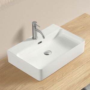 【4点商品セット】 洗面ボウル 大きい 洗面台 置き型 610*425*130mm オシャレ 手洗いボウル 陶器 ホワイト 洗面器 蛇口 排水金具 セット DIY トイレ 浴室 施主支給 リフォーム