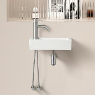 【3点商品セット】 手洗い器 壁掛け 手洗いボウル ミニ 375*185*95mm 壁付け型 手洗器 オシャレ 手洗い台…