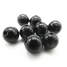 モリオン (黒水晶) 8.0～8.8mm 1粒売り 天然石ビーズ チベット産 ラウンド 丸玉 バラ売り 穴空 風水 お守り 厄払い 厄除け 幸運 開運