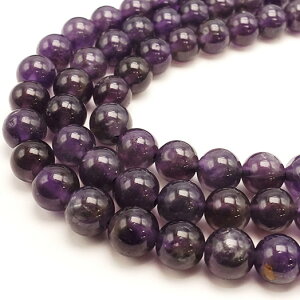 《格安・連ビーズ/約40cm》 アメジスト(紫水晶) AB 10.0mm玉 ビーズ・穴空き・パワーストーン・天然石・パーツ・丸玉・玉売り