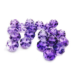 アメジストビーズ (紫水晶) ボタンカット 3×5mm/10粒 高品質ランク AAA 1粒売り 天然石ビーズ 穴あき アクセサリーパーツ パワーストーン
