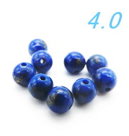 ラピスラズリ ビーズ AA 4.0mm玉 丸玉 1粒売り 天然石 ラウンド バラ売り 穴空