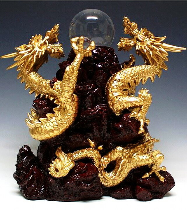 楽天市場】開運置物 風水龍 双龍 (特大) 高さ42cm 置物 : LUZ-光
