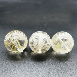 現物 1点物 青龍彫刻 ルチルクォーツビーズ 12.0mm玉 1個売り 針入り水晶 天然石 五爪龍 素彫り 風水 天然石 パワーストーン