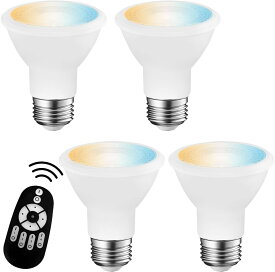 LEDスポットライト E26口金 4個セット ビーム電球 消費電力6W(40形相当) 550LM 調光調色 リモコン付き LEDランプ 遠隔操作 昼光色 昼白色 電球色 常夜灯 省エネ 高輝度 省エネ 間接照明 天井照明 3年保証 電池別売 ホワイト 送料無料 LVWIT