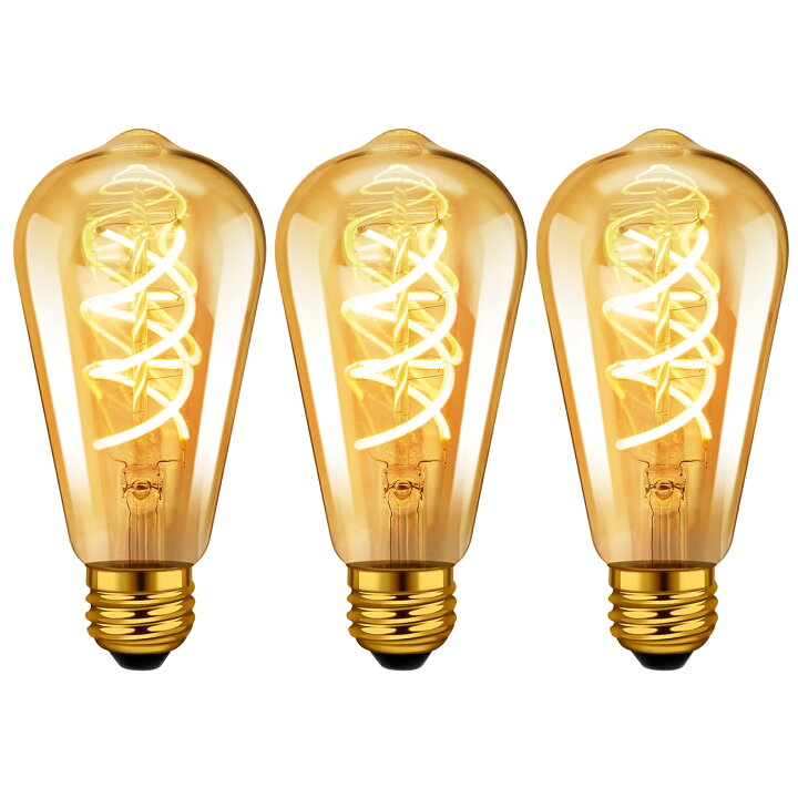 楽天市場】LEDフィラメント電球 E26口金 3個入 エジソン電球 5.5W 
