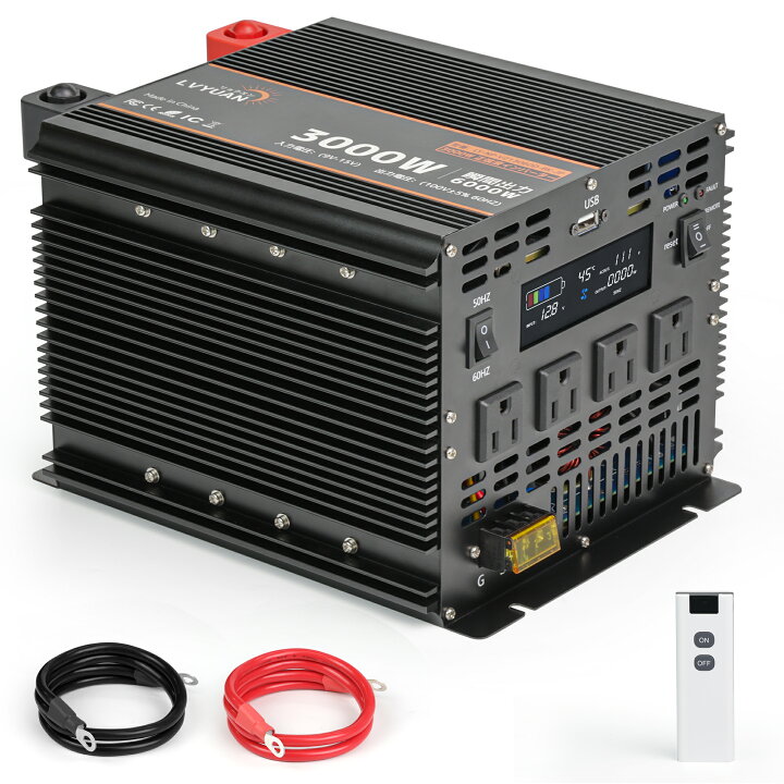 楽天市場】【2024モデル】LVYUAN インバーター 正弦波 12V 3000W 最大 