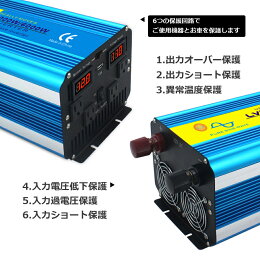 楽天市場 永久保証 インバーター 正弦波 12v 100v 3000w 最大6000w Dc Ac 50hz 60hz切替 直流 交流 カー インバーター 車中泊グッズ スマホ充電 アウトドア 太陽光発電 緊急 防災用品 キャンプ 自動車 アウトドア Lvyuan リョクエン Lvyuan楽天市場店