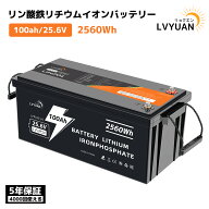 【クーポン適用で50,999円〜】 【LVYUAN】25.6V 100Ah 200Ah LiFePO4 リン酸鉄リチウムイオンバッテリー …