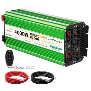 LVYUANiNGjyivۏ؁zCo[^[ g 12V 100V 4000W ő8000W 50/60HZ ؑ DC AC   J[Co[^[ ԒObY X}z[d AEghA ً} hЗpi Lv  