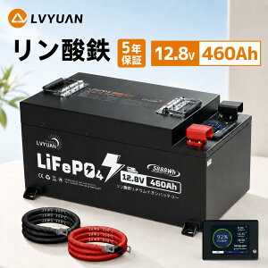 �y�N�[�|���K�p��144,498�~�z�y5�N�ۏ؁zLVYUAN 12.8V 460Ah �����_�S���`�E���C�I���o�b�e���[5.888KWh LiFePO4�d�r 4000�T�C�N�� APP�R���g���[�� �Ԓ���/ RV�T�u�o�b�e���[/�I�t�O���b�h/���p�d����