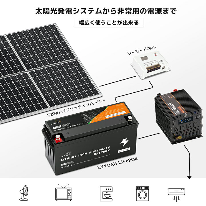 楽天市場】【ポイント10倍！】 【Grade-A電池セル-5年保証】12V 200AH 