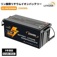 【クーポン適用で50,999円】 【Grade-A電池セル-5年保証】12V 200AH リン酸鉄リチウムバッテリー2560Wh 2…