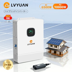 �y15��OFF�N�[�|���z�z���z�y�ő�6�����Ή��zLVYUAN �n�C�u���b�h�C���o�[�^�[ 6.5kW 6500W �����g DC48V��AC100V/200V �P���O���� �I�t�O���b�h ���z�����d 48V�o�b�e���[�Ή� ����d�d�� �\�[���[�[