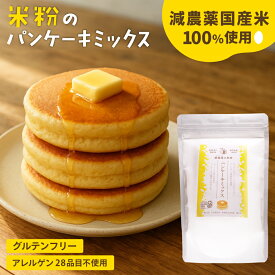 減農薬 福井県産米粉100％使用 米粉パンケーキミックス 300g 赤ちゃん 国産 グルテンフリー 小麦粉不使用 アルミニウムフリー アレルゲン28品目不使用 短粒種と長粒種のブレンドミックス 米粉 こめ粉 お菓子