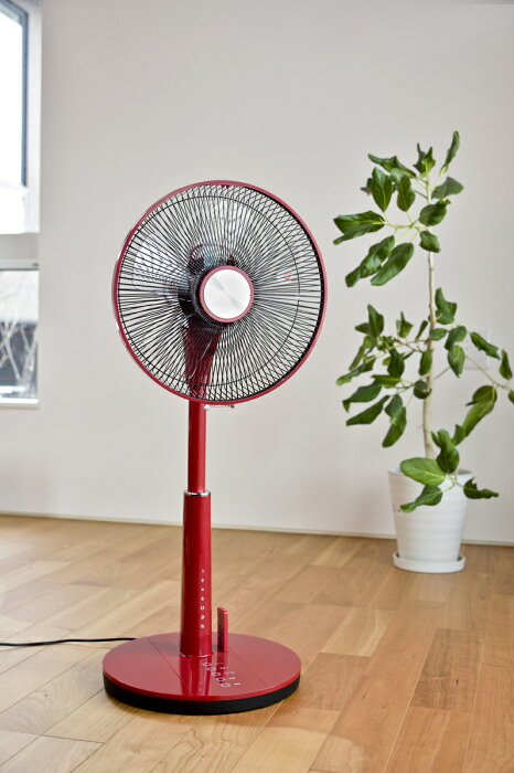 楽天市場 送料無料 当店オススメ フルリモコン扇風機 リビング ３０ｃｍ 首振り フルリモコン タイマー付き 自動オフ 赤 レッド リズム風 パネル調光 扇風機 リモコン付き おしゃれ オシャレ エルワールド 楽天市場店
