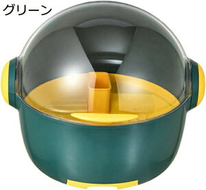 茶碗収納ボックス 球体 蓋付き 透明 仕切り 水受けトレー付き 引き出し式 食器ドレンバスケット 箸立て付き 取り外し可能 防塵 防汚 タテ置き 水切りバスケット 大容量 食器乾燥 キッチン収