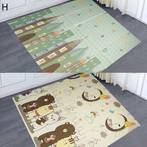 プレイマット 200*180*1.5cm 動物園 可愛い 折り畳み式 赤ちゃん 薄手 厚手 キッズ用プレイマット おしゃれ 清掃簡単 防水 防音 滑り止め 両面使用可 XPE素材 安全 無毒 無味 出産祝い ルームマッ