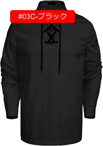 ヘンリーネック 長袖 メンズ 春服 リネン シャツ レースアップ 無地 大きいサイズ ストリート系 カジュアル 長袖シャツ 綿 麻 トップス Vネック カジュアル tシャツ ゆったり ビター系 カット